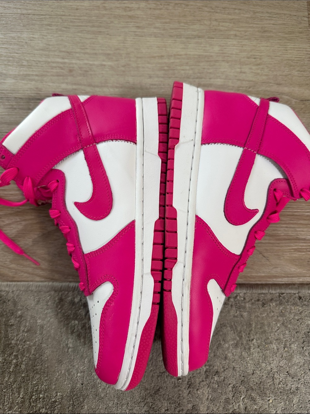 Nike Hot Pink and White High-Top Sneakers - Picture 5 of 5